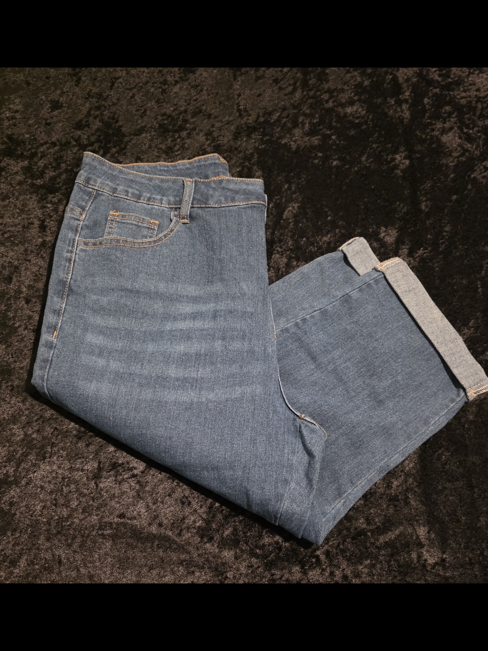 SHEIN Dark Blue Curve 1XL Denim Capris